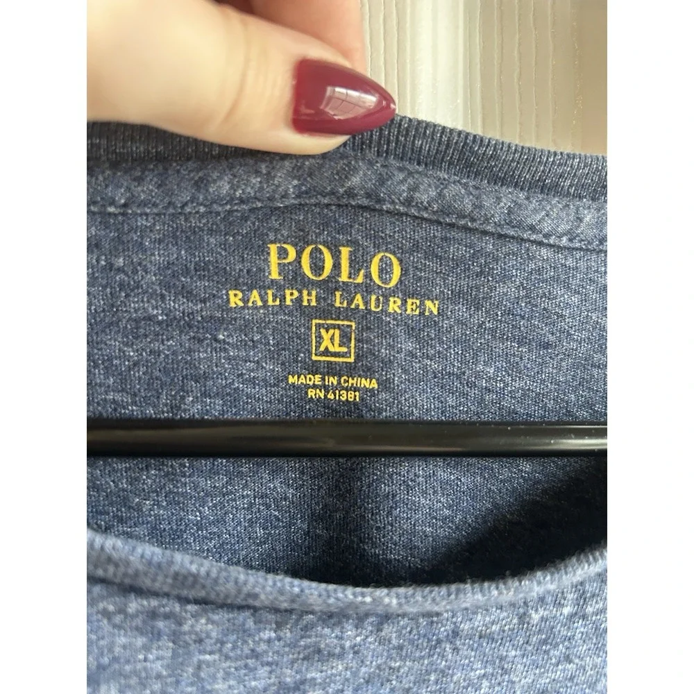 Polo Ralph Lauren Men's Regular Fit Crew Neck Long Sleeve Pocket Tee - Blue XL